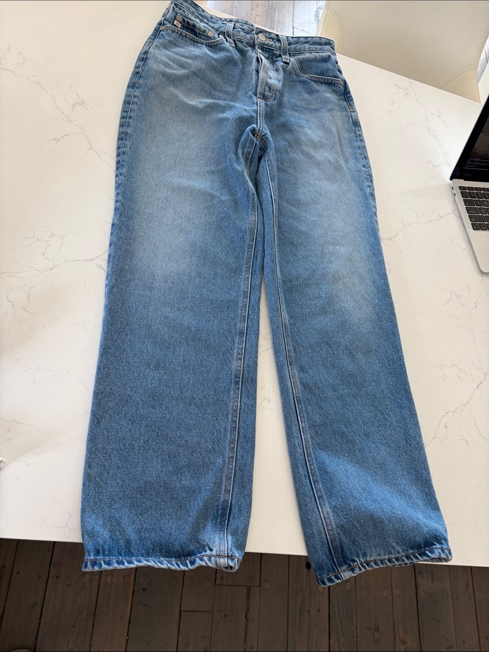 Classic Wide Leg AG Women's Jeans - Light Blue